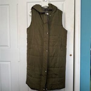 Olive Green Women's Puffer Vest